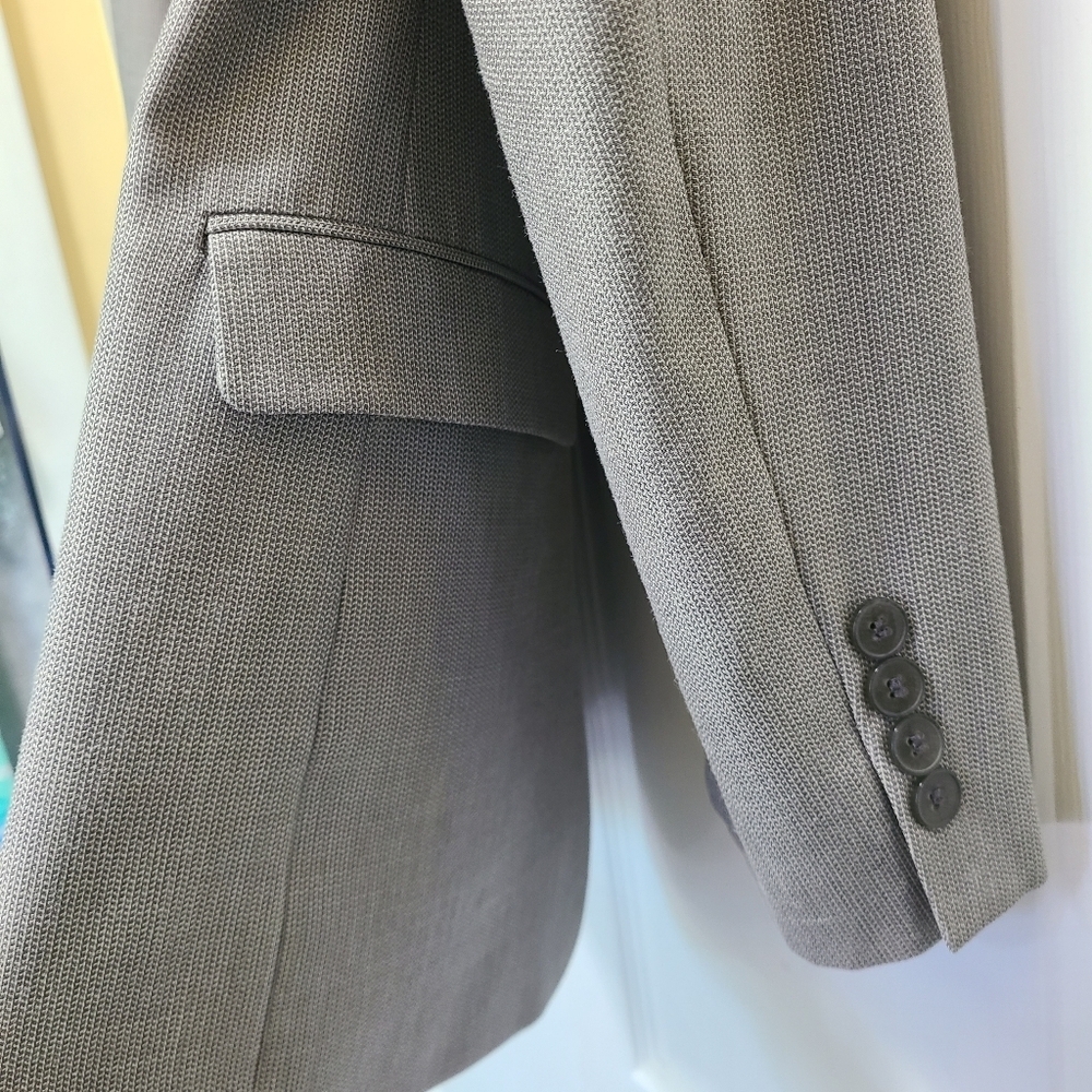 Calvin Klein Mens Slim Fit Two Button Blazer‎ Jacket, SILK WOOL BLEND Gray - Picture 6 of 11